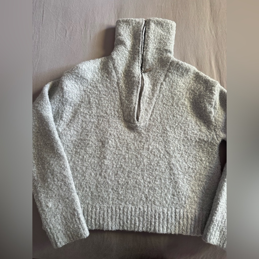 Forever 21 Heather Gray Half-Zip Sweater - Size M